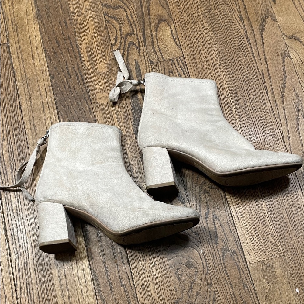 Chic Cream Heeled Boots